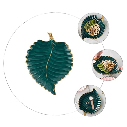 HORIALENCE Green Leaf Cake Tray and Pastry Dessert Holder Elegant Food Storage Dish for Home Breakfast Fruit Serving - Cosy Home Interiors HORIALENCE Green Leaf Cake Tray and Pastry Dessert Holder Elegant Food Storage Dish for Home Breakfast Fruit Serving - Image 7