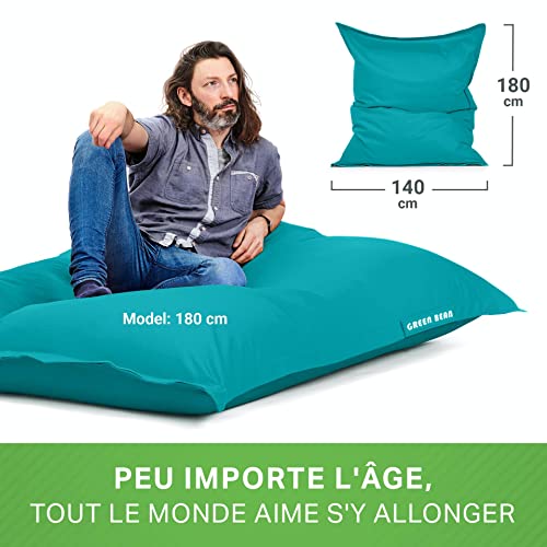Pouf XXL 140x180 Turquoise Imperméable Extérieur SL