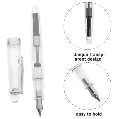 Stylo-plume à piston acrylique pour calligraphie école et bureau confortable - 3
