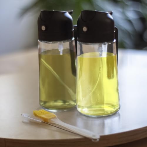FULL OF INNOVATION 2 PACK Kitchen 2 in 1 Oil Dispenser and Oil Sprayer - 16oz Bottle Spray and Pour - Cooking Kitchen ad - Kitchen Maiden – Evermore – Silicone Brush and Wire Brush INCLUDED! by FULL OF INNOVATION - Image 8