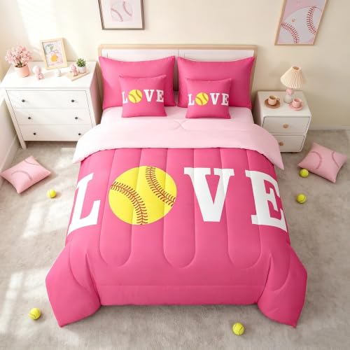 Image of Feelyou Softball Bedding Set Queen Size Kids Boys Girls 7 Piece