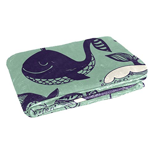 Couverture baleine 150x100 cm douce et chaude pour lit et canapé