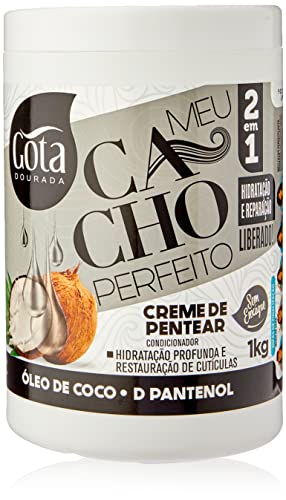 Creme para Pentear Cacho Pft Oleo Coco D Pantenol 1Kg, Gota Dourada
