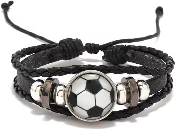 1pcs Fashion Accessories/Beaded Knit, Adjustable, 3-Layer Retro Soccer Bracelet/Fan Souvenir