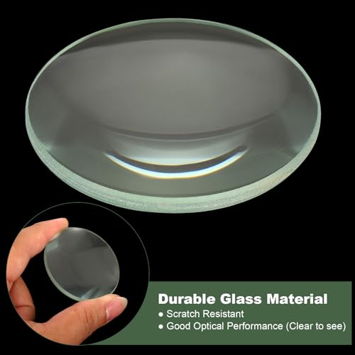 Image of YOKIVE 1 Pcs Double Convex Lens, Clear Glass Optical Lenses | Make Telescope, Great for Photography, Optical Instruments Use (Clear, 100mm Focal Length)
