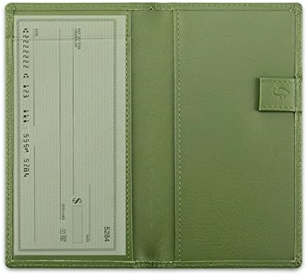 IKEPOD Leather Checkbook Cover Holder, Deluxe Checkbook Cover with Divider, Hand Made Genuine Register Cover