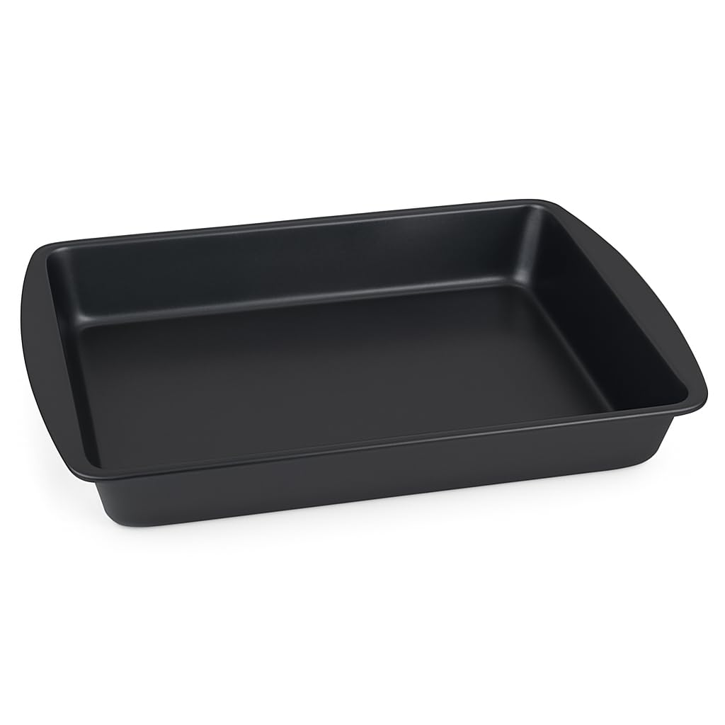 Nonstick Carbon Steel Roaster Pan 9 x 13 Inch Even-Heating Bakeware for Everyday Oven Cooking Sturdy Steel Construction