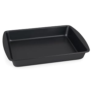 Nonstick Carbon Steel Roaster Pan 9 x 13 Inch Even-Heating Bakeware for Everyday Oven Cooking Sturdy Steel Construction
