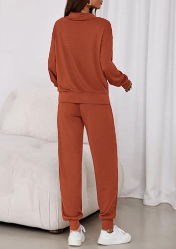 PRETTYGARDEN Women's Fall 2 Piece Lounge Sets Zip Up Sweatshirt Jogger Pants Sweat Track Suits Travel Outfit Winter Clothing
