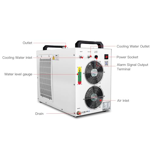 Qding S&A CW5200 CW5202 Industry Water Chiller for CO2 Laser Engraving Cutting Machine Cooling 80w 100w 150w Laser Tube (5200w)