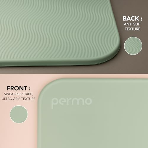 Image of Permo Fitness Mat, 12mm Foldable High Density TPE Multi-Purpose Yoga Mat with Carry Strap, Workout Mat, Non-Slip Surface,Portable & Lightweight for Excercise,Stretching, Pilates Men Women