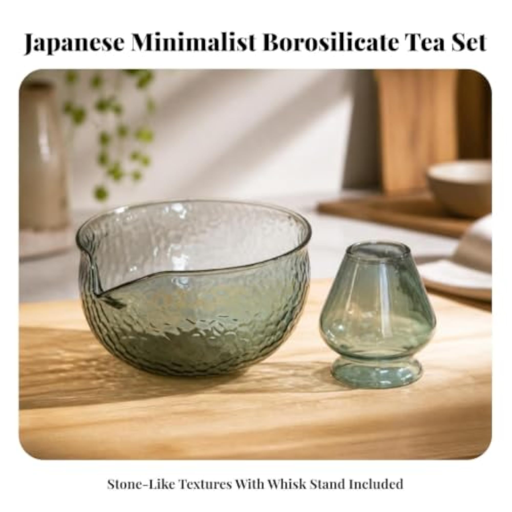 Glass Matcha Bowl with Spout, Easy to Clean