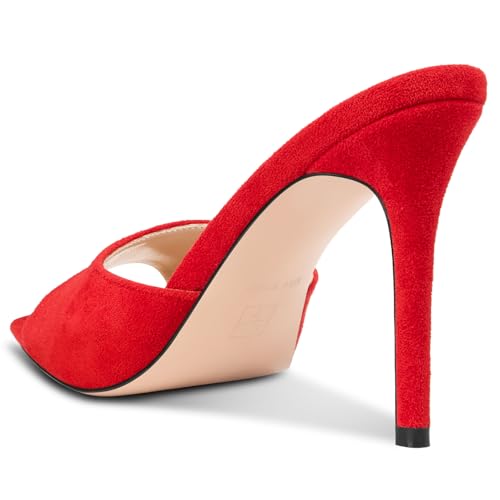Image of TNYNFBEB Womens Stiletto High Heel Pointed Open Toe Sandals Mules Shoes Slingback Slip-on Prom Party Dress Summer 3.9 Inches Heels
