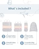 Narwey 6 Set Compression Packing Cubes for Suitcases and Backpack, Travel Suitcase Organiser Packing Storage Bags Shoes Bags for Carry on Hand Luggage Travel Essentials (Checkerboard Grayish Blue) - Image 5