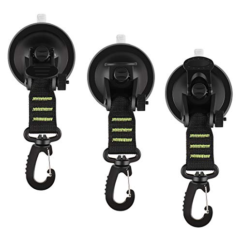 ?3PCS) Suction Cup Anchor with Securing Hook Tie Down,Camping Tarp Accessory as Car Awning