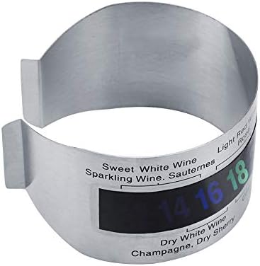 Wine Temperature, Stainless Steel Wine LCD Thermometer Bottle Beer Red Wines Bracelet Temperature Sensor