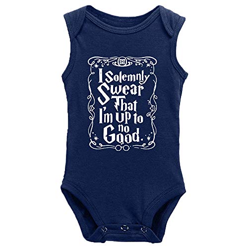 Image of Migsrater Newborn Baby I Solemnly Swear That I Am Up to No Good Bodysuit Romper