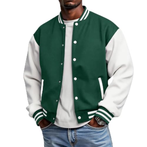 Men's Varsity Jacket Classic Fit Fleece Baseball Cardigan Sweaters - image 1