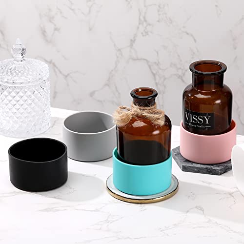 6 Pieces Protective Silicone Sleeve Bottom Base Accessories For 16 Oz Spray Bottles, Makeup Glass Bottle Silicone Cover Non Slip Cosmetic Spray Bottom Cover For 12 To 24 Oz Sport Water Bottle, 6 Color #TOP6