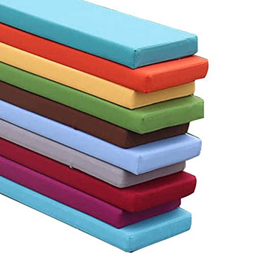 Cojín impermeable para banco de jardín para columpio, patio, exterior, almohadilla gruesa de 2/3 plazas (amarillo, 120 x 45 x 5 cm)
