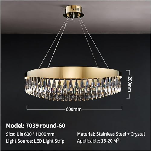 Lustre cristal LED moderne plafonnier acier inoxydable loft