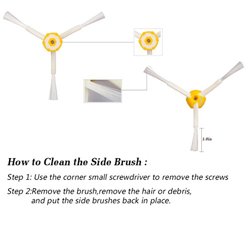 Hongfa 694 3-Armed Side Brush For I-Robot Roomba, 10 Pieces Replacement Accessories Parts For Roomba 650 690 614 550 760 780 (500 600 700 Series) Vacuum #TOP5