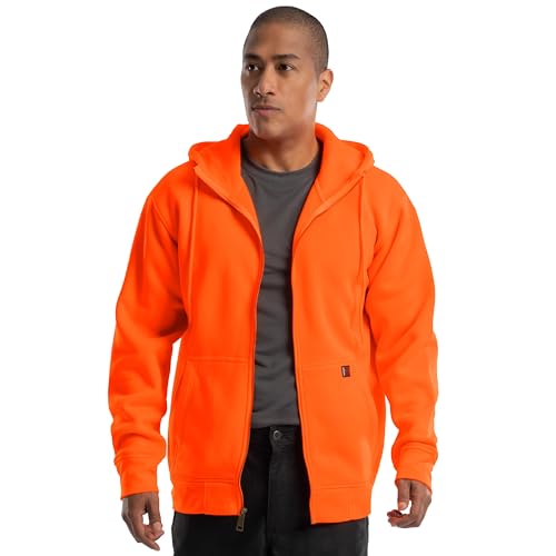 Wrangler Men's Durable Performance Fleece Hi-viz Full Zip Hoodie