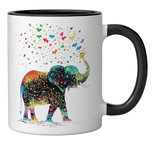 Taza de cerámica con diseño de elefante 11 onzas miniatura 2