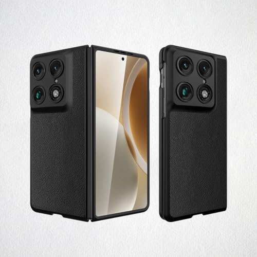 Housse Motorola Razr Fold haut de gamme en cuir noir texture élégante