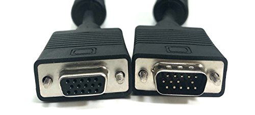 Micro Connectors, Inc. 100 feet X/S/VGA Coaxial HD15 Male To Female Extension Cable Double Shield with Ferrites (M05-1100DS )