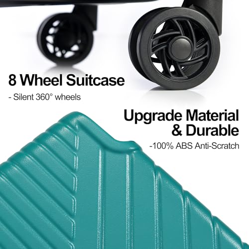 ABS Matte Texture Luggage Set | 3 Piece Spinner Suitcase with TSA Lock | 20"/24"/28"4