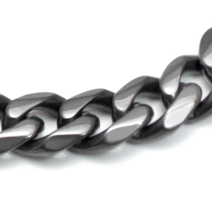 TruTi Gunmetal Grey Titanium 7MM Curb Link Bracelet3
