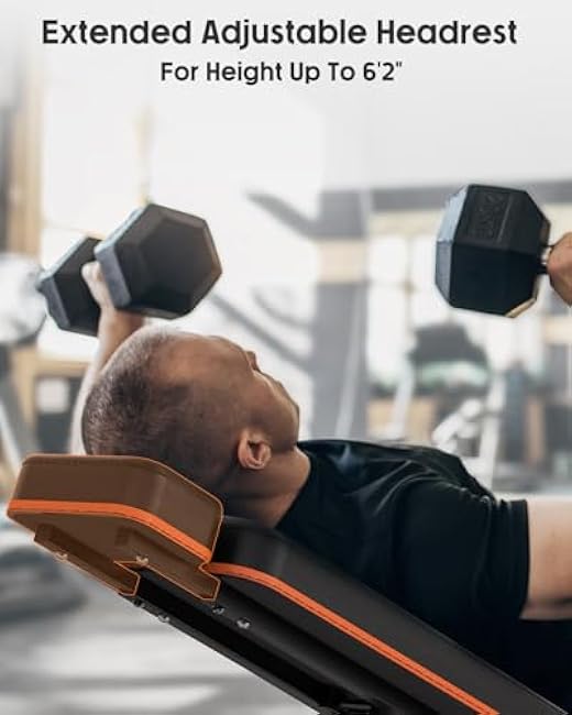 Lusper Weight Bench for Home Gym, Adjustable and Foldable 700LB/800LB Weight Bench, Multi-Purpose Workout Bench for Bench Press Sit up Incline Flat Decline