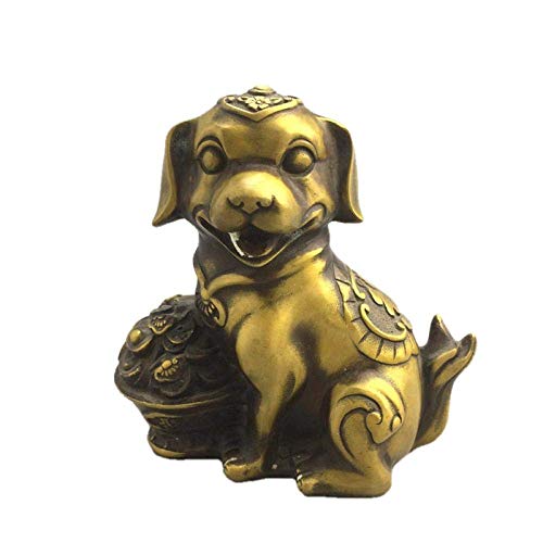 Collection de décoration en cuivre avec cette statue de chien haut de gamme