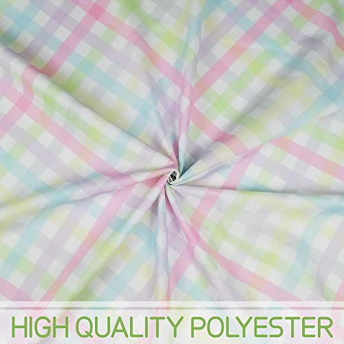 Suqkxco Spring Easter Tablecloth Rectangle Table Cloths 60 Inch X 84 Inch Watercolor Buffalo Check Plaid Table Cover Spill Proof Table Covers For Kitchen Party Dinner Tabletop Decoration #TOP5
