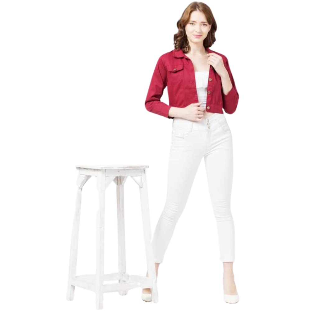 dexent collection Cotton Twill Women jacket/Red Color Full Sleeves Regular fit Jacket for women and Girls-picture-23