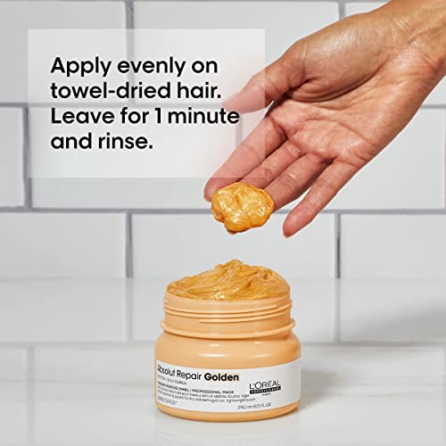 L'oreal Professionnel Absolut Repair Golden Mask | Repairs Damage & Provides Shine | With Quinoa & Proteins | For Fine To Medium, Dry, & Damaged Hair | 8.5 Fl. Oz. #TOP4