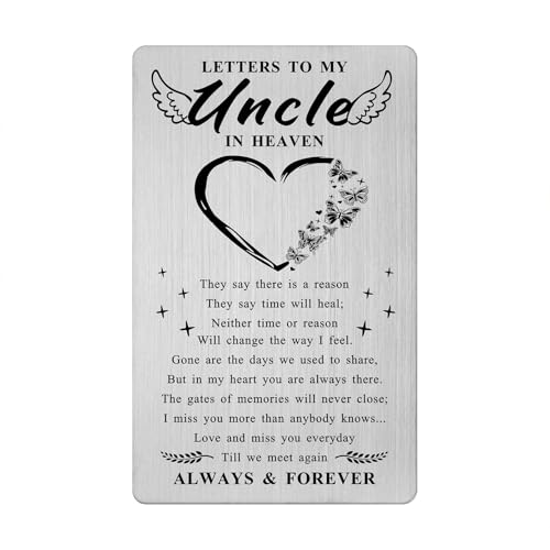 Image of Loss of Uncle Sympathy Card - Memorial Uncle Gifts Memory Bereavement Grave Remembrance in Heaven Keepsake