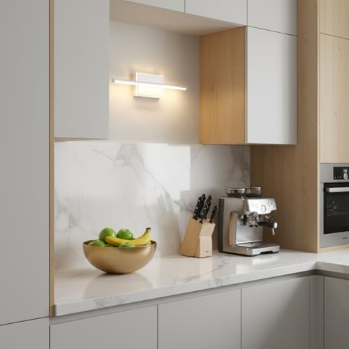 Image of 20-Inch Smart LED Vanity Light Bar | Dual Light Source (10W Main /3W Motion Sensor) | 4 Switch Modes (Incl. Night Light) | 3000K, 1040LM, CRI 90+, Dimmable, ETL (Matte White)