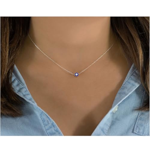 Tiny Blue Evil Eye Choker Necklace for Women Lucky Protection Charm Aesthetic Jewelry2