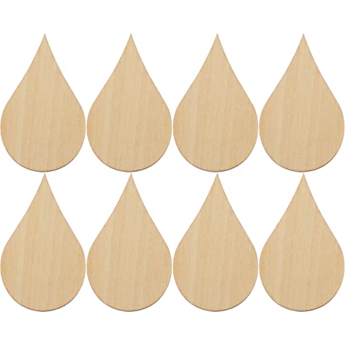 Amosfun Wooden Shape Cutouts Wood Water Drop Shape Discs Slices Wood Pieces Embellishment Diy Crafts Ornament Home Decorations Birthday Gift Diy 50Mm 20Pcs #TOP29