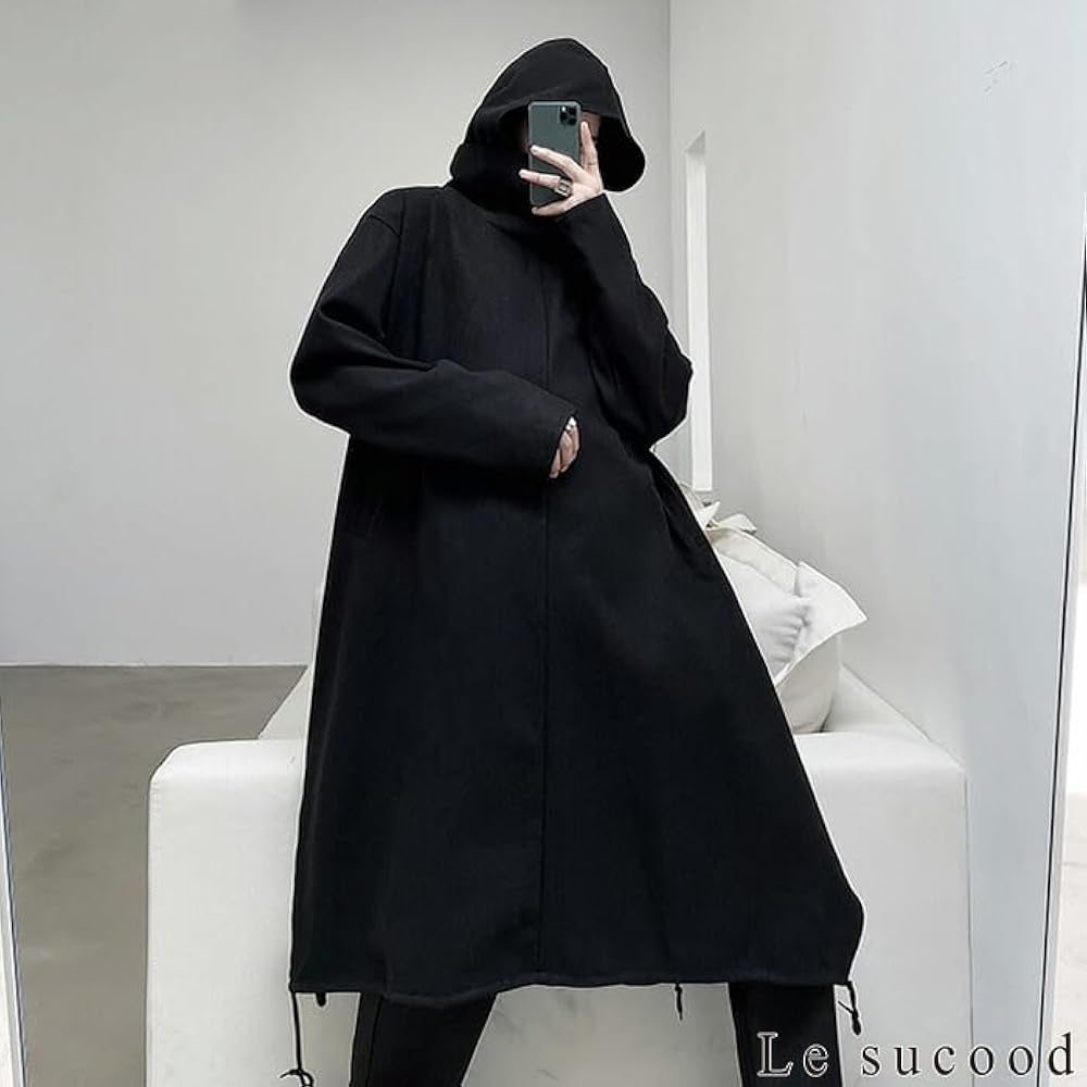 激レア オーバーサイズ モノトーン モード ビッグシルエット マント コート out125-1.jpg