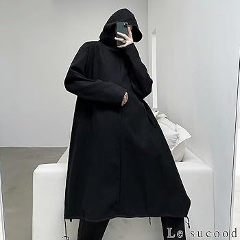 Amazon | [Le sucood] ダークモーニングパーカーマントコート