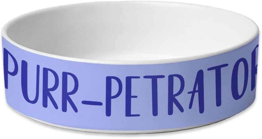 Purr-Petrator Pet Bowl – Creative Dog Bowl – Cool Design Pet Food Bowl – Ceramic Dog Bowl – Food Dish or Water Bowl for Pets