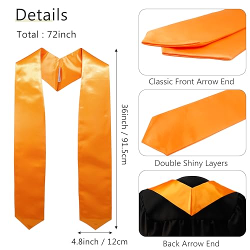 Image of GraduationMall 12 Pieces 72 Inch Plain Graduation Stole Bulk Sublimation Blank Honor Graduation Sash Unisex Adult