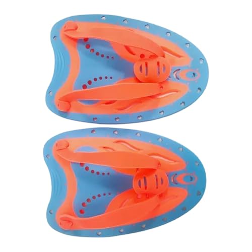 JISADER Swim Hand Paddles Water Sports Adjustable Straps Portable Beginner Ergonomic Training Hand Fin Pool Exercise Equipment, Orange S