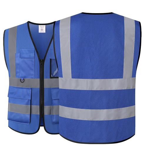Image of Safety Vest for Men Women Hi Vis Vest with Pockets Mesh High Visibility Vests Meets ANSI /ISEA Standards