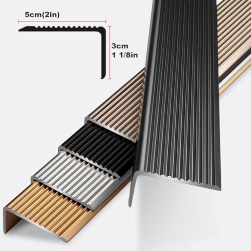 Perfil de borde para escaleras antideslizante en L de aluminio contra resbalones en exteriores 5