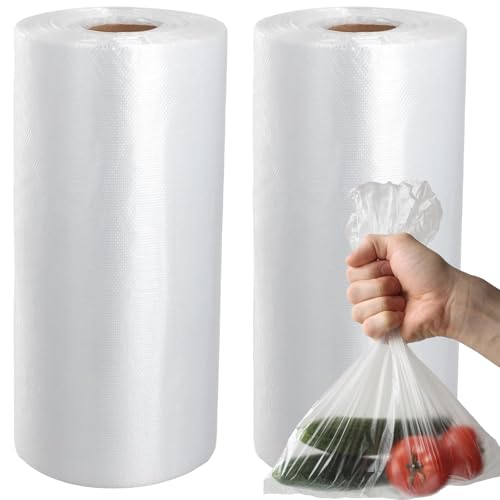 PAPRMA 1000Counts 10x14inch Food Storage Bags Clear Plastic Produce Bag, Disposable Plastic Bag for Food Vegetable, Gallon Small Bags 500 x 2 Rolls