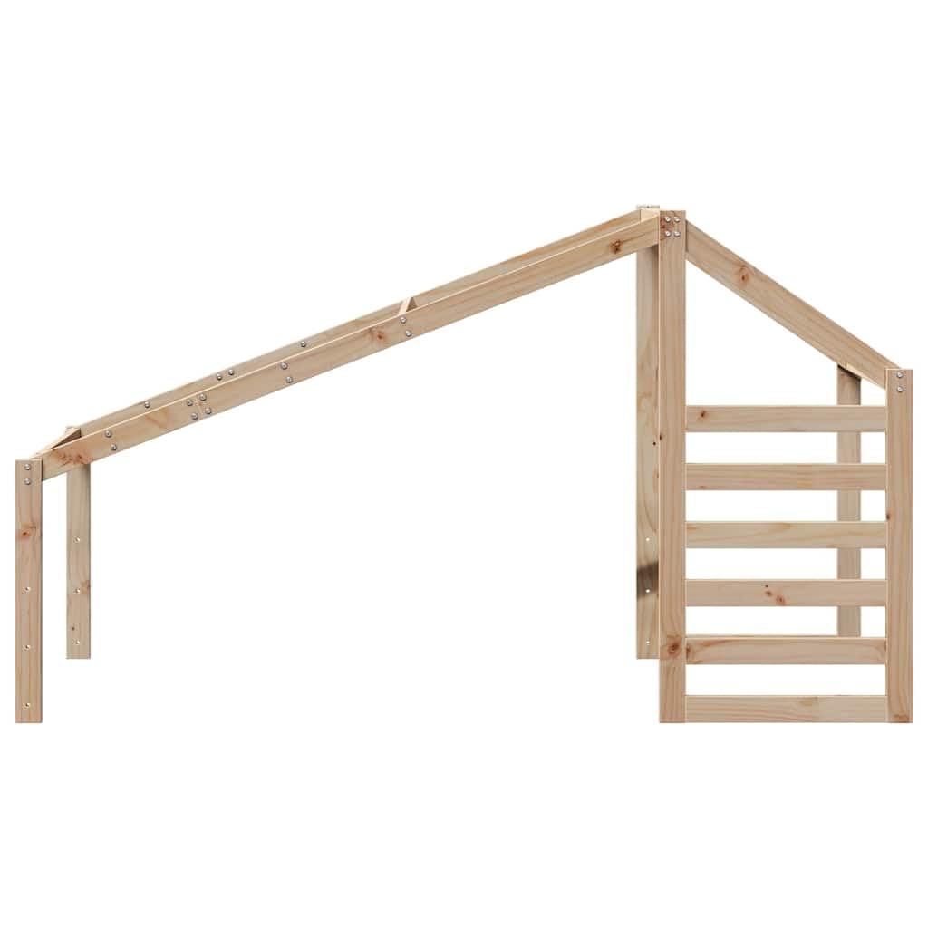 Techo para cuna de 188 x 82 x 113 cm, madera maciza de pino para habitación infantil, extensión rústica, fijación estable, diseño abierto, accesorio de cama de juego duradero
